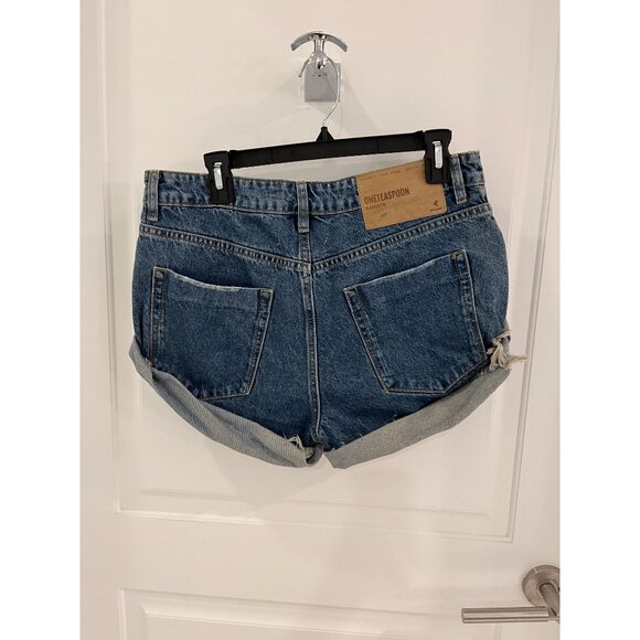 NWT OneTeaspoonRosewood Blue Bandits Low Waist Denim Shorts Sz 27 - Picture 10 of 11